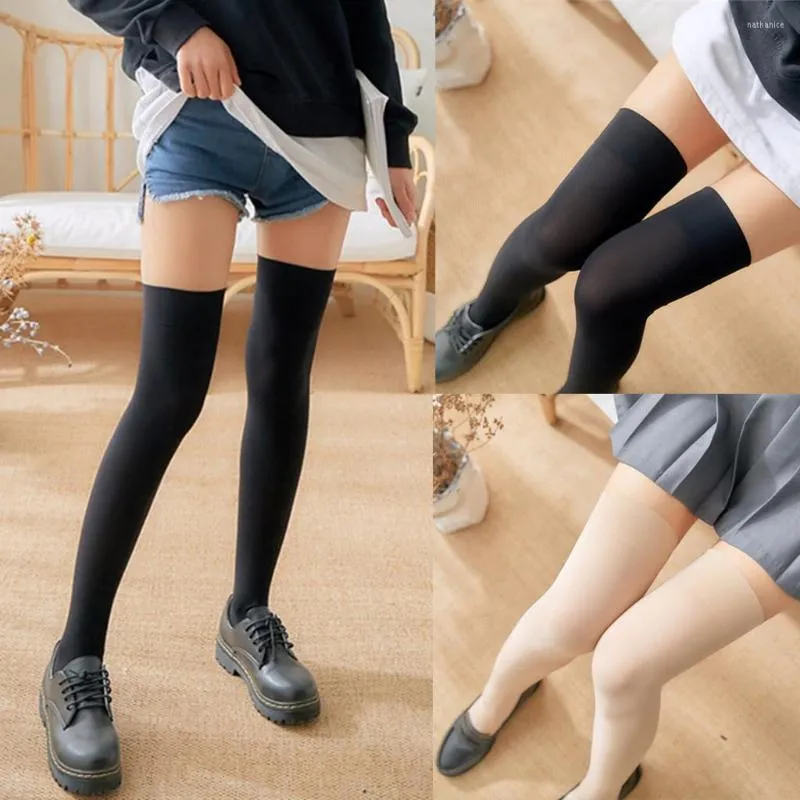 Femmes chaussettes 1 paire mode bas decontracte coton cuisse haute sur le genou filles femmes femme longue chaussette