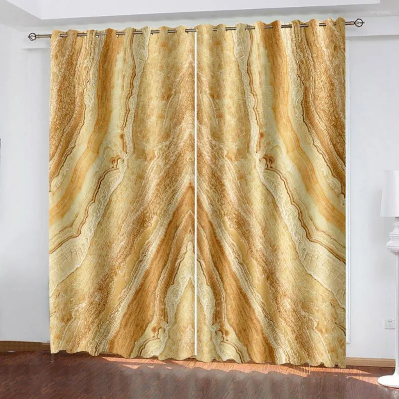 Cortina de cortinas de pedra de mármore de ouro personalizado 3D para a cama de sala de estar El Drapes Cortinas