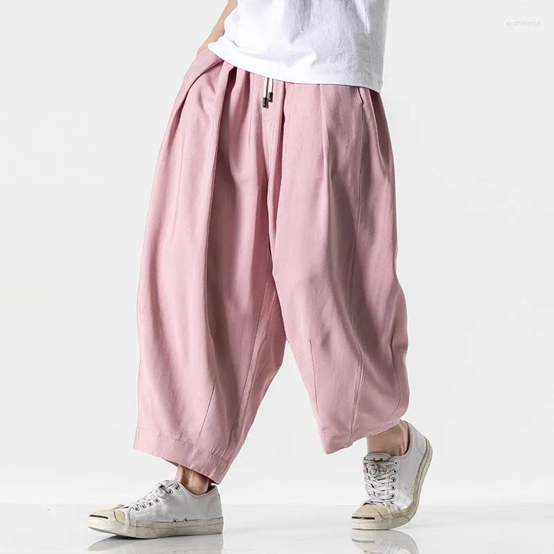 Herrbyxor streetwear mens harem japansk stil män avslappnade byxor 2023 stor storlek jogging manliga modeälskare M-5xl