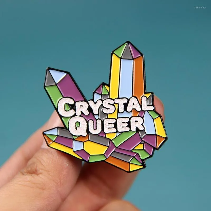Broschen XM-funny Crystal Queer Brosche Pride Badge Sprinkle Pastell Kunst Schmuck Accessoires Rucksäcke Mantelnadeln Lustige Ornamente