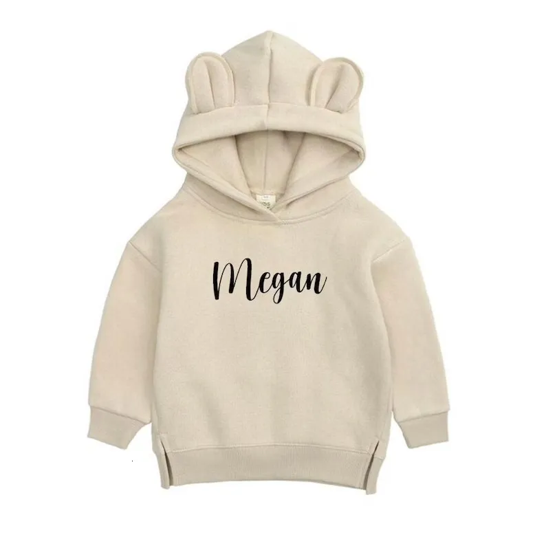 Kadın Hoodies Sweatshirts Kişiselleştirilmiş Çocuklar Bear Hoodie Özel Unisex Kids Jumper | Çocuklar için Hediyeler | Adı Giyim Bebek Giyim Kapüşonlu Jumper 230220