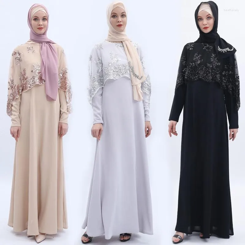 Etnische kleding Twee stukken Luxe Kaftan Islam Moslimvrouwen hijab aangepaste borduurwerk mantel abaya dubai eid caftan marocain djellaba