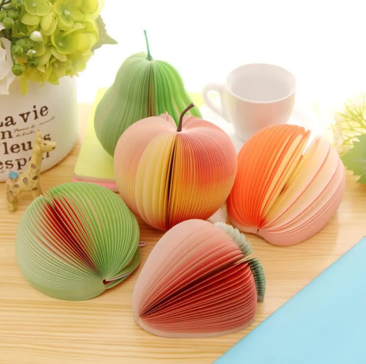Novelty sticky notes Fruit Notepad Memo pad Note post paper Sticky notes Different Styles removable Message label Notebook Gifts SN5135