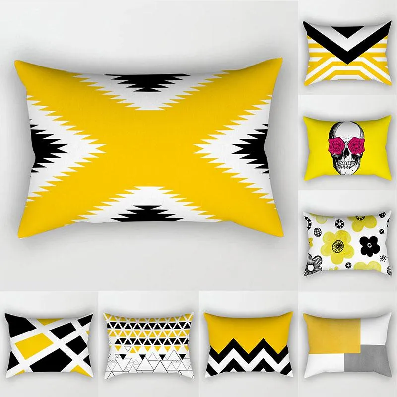 Pillow Yellow Geometric Striped Pattern Throw Pillows Friends Tv Show Outside Covers Rectangle Cover Home Decore