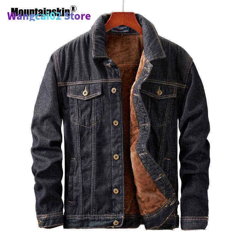 Mountainskin hommes Denim veste hiver épais velours hommes chaud manteau Cowboy Jean vestes mâle mode coupe-vent manteaux SA855 022023H