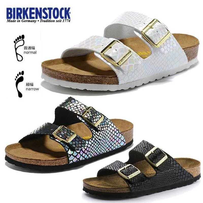 Designer Birkinstock pantoufles pantoufles en liège hommes et femmes paillettes plage mode sandales Arizona grandes chaussures