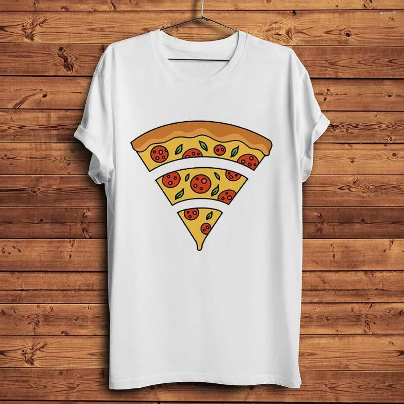 T-shirts pour hommes Signal WiFi Pizza Shirt Shirt Homme Men Summer blanc décontracté à manches courtes