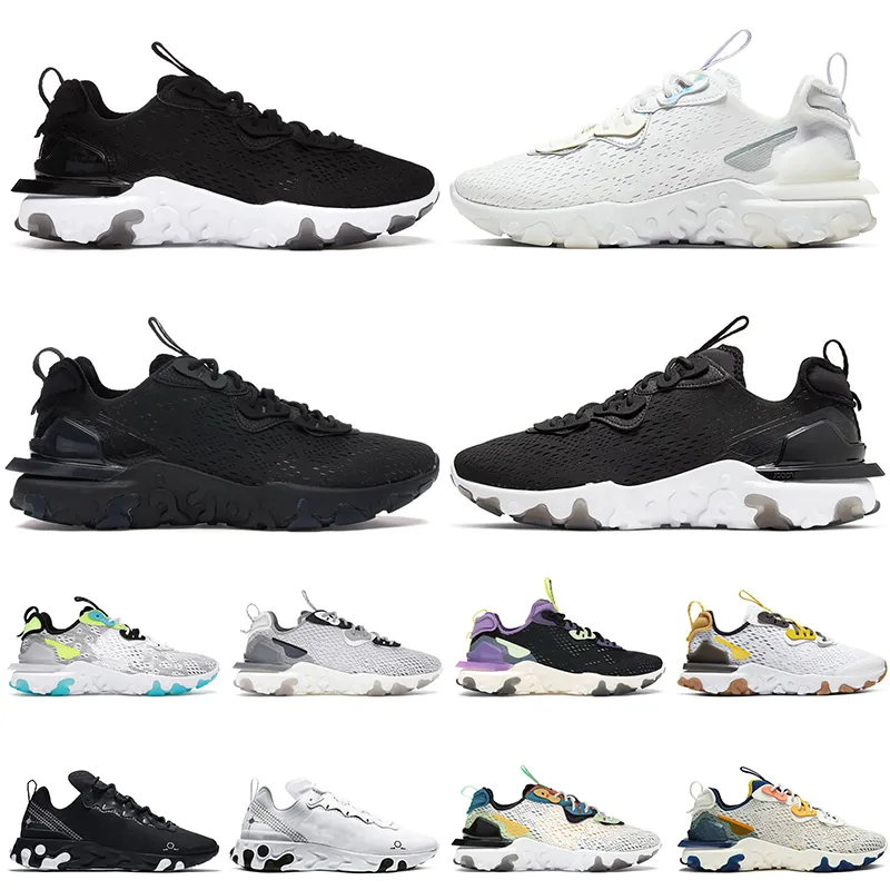 Women Men Epic React Vision Sport Shoes Reacts Element 55 Fashion athletic Trainers White Iridescent Black Vast Grey Sail Top Quality Plate forme