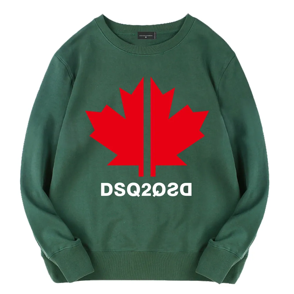 Erkek Hoodies DSQ2 Kazak Erkek İlkbahar ve Sonbahar Katı Gevşek Yuvarlak Boyun Şapsız Terry İnce Çift Altay