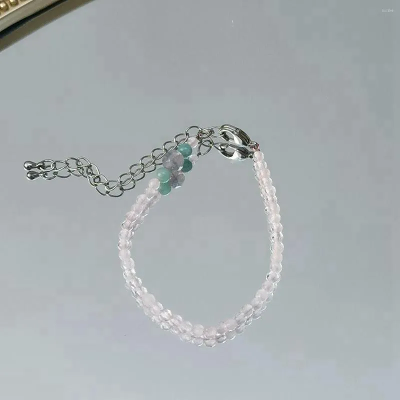 Strand Lii Ji Bracelet Rose Véritable Pierre Quartzs Rose Amazonite Gris Enfant 15-22cm