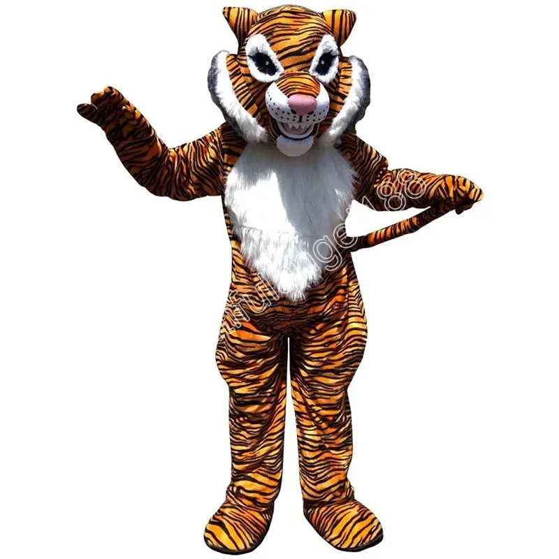 Maschera di Natale Costume da tigre Costume da mascotte Personaggio dei cartoni animati Vestito da Halloween Taglia per adulti Festa di compleanno Vestito da esterno di beneficenza