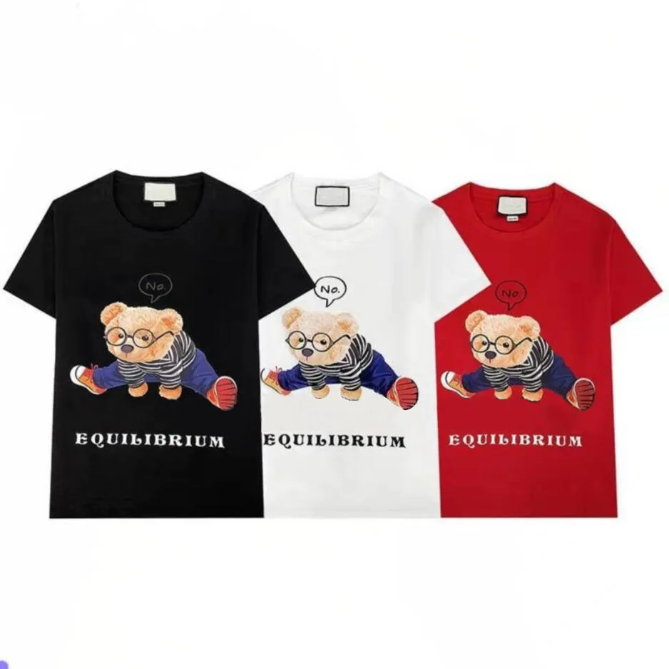 レディース Tシャツ メンズ レディース ミラノ デザイナー Tシャツ テディベア プリント ファッションマン Tシャツ 最高品質のコットン カジュアル Tシャツ 半袖 高級 カップル Tシャツ