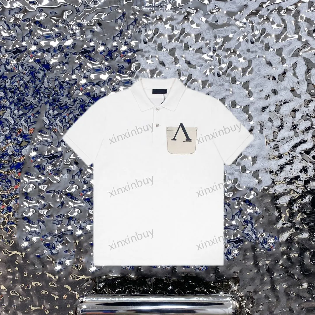 Xinxinbuy Men Designer T-shirt 23SS Paris Letter Forever Pocket Label Kort Mouw katoen vrouwen wit zwart grijs xs-2xl