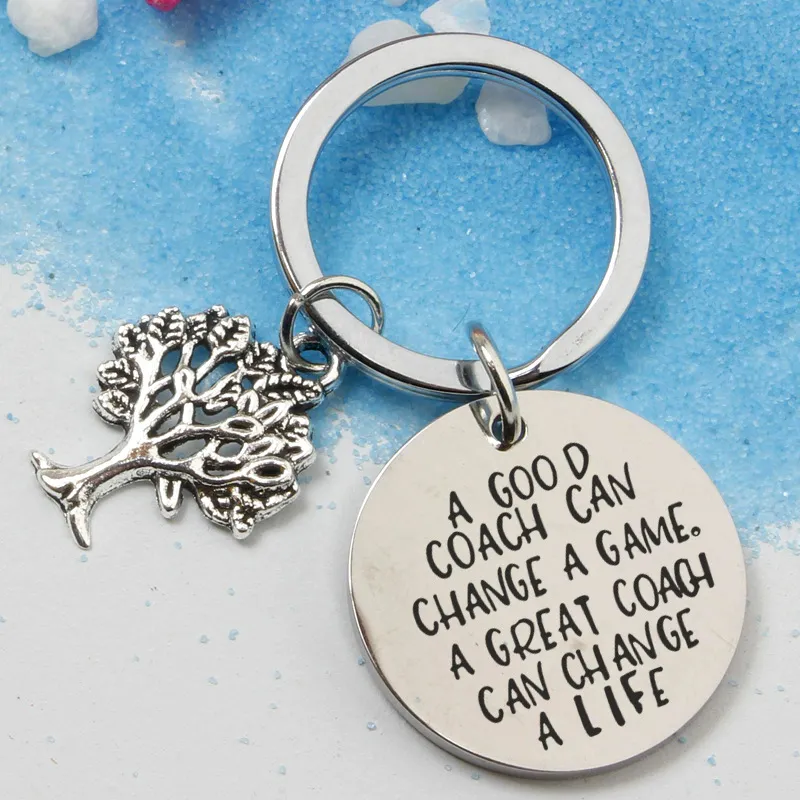 Belangrijkste ringen Keychain Teacher's Day Een goed cochcadeau voor studentenschool college vrouwen mannen roestvrijstalen letterketen