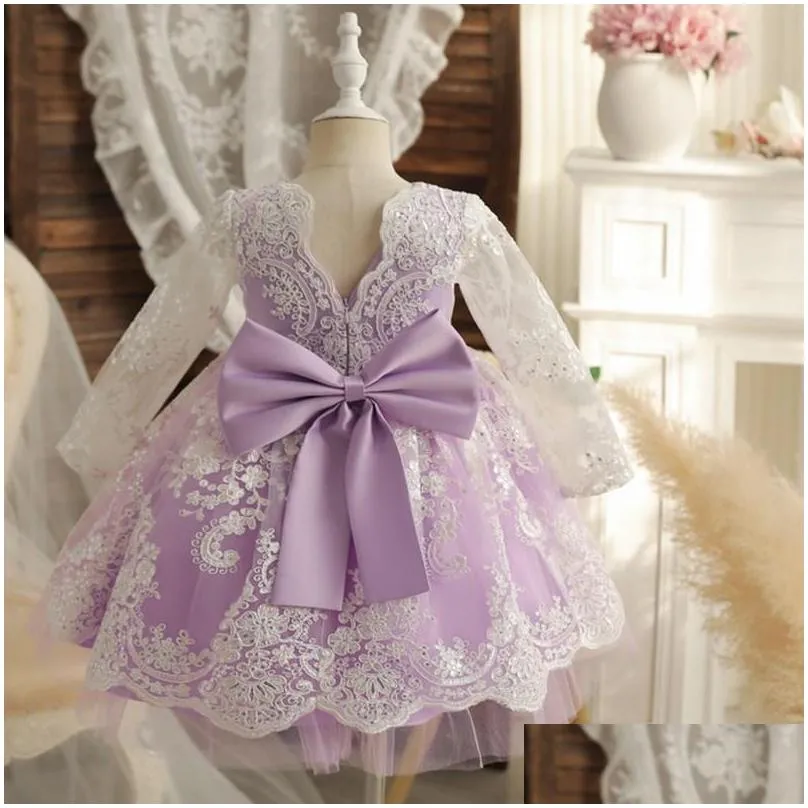 girls dresses lace embroidery dress for baby girls 1st birthday party elegant princess toddler baptism gown ceremony clothinggirls
