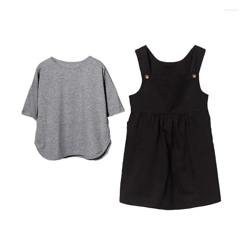 Ensembles de vêtements YourSeason mode filles printemps été coton ensemble de vêtements 2023 enfants chemise et jarretelle jupe deux pièces costume décontracté