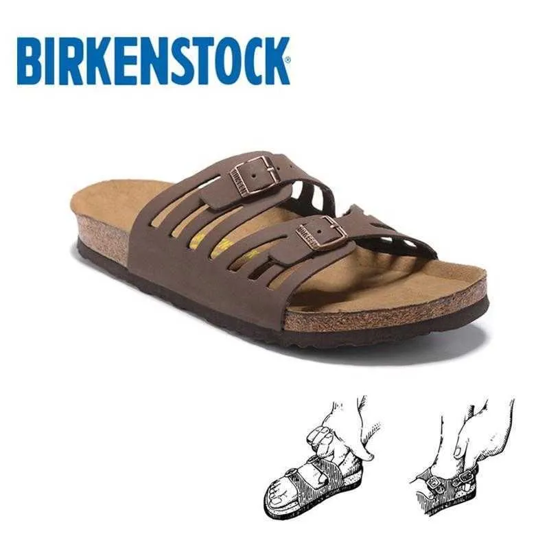 Designer Birkinstock tofflor Boken Gizeh Men's and Women's Cork Shoes Summer Shoes Boken Hollow Breattable Beach Shoes toffel Trend