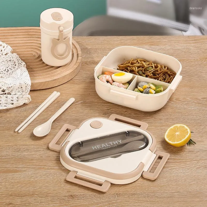 Ensembles de vaisselle TUUTH Portable Boîte à lunch hermétique Grille micro-ondable étanche Bento Prévenir les odeurs pour les enfants étudiants avec cuillère