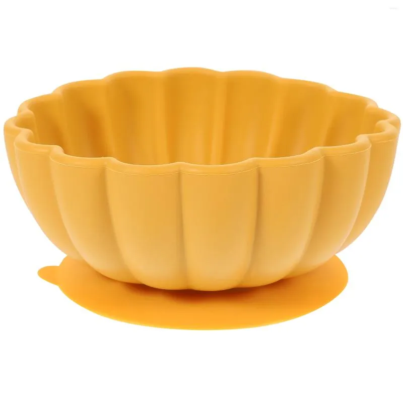 Bowls Pumpkin Blossom Bowl Silicone Baby Appetizer Kids Lunch Plate Silica Gel Suction Child