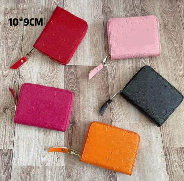 Läder plånböcker kreditkortshållare kvinnor lyxdesigners mode vackra plånbokhandväskor myntväskor pursar tyga zippy handväska 5 färger små