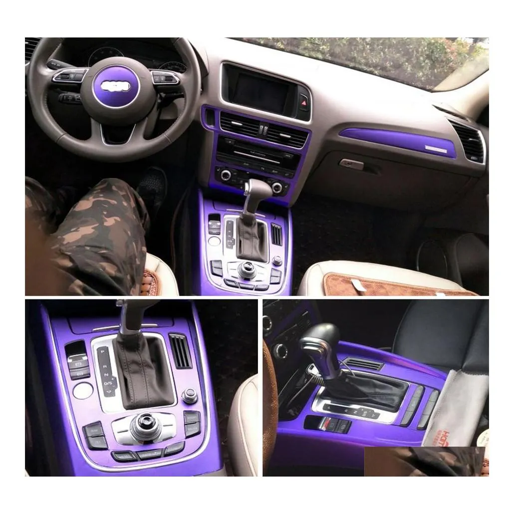 Car Stickers Carstyling 3D/5D Carbon Fiber Interior Center Console Color Change Molding Sticker Decals For Q5 2010 Drop Delivery Mob Dh3Gj