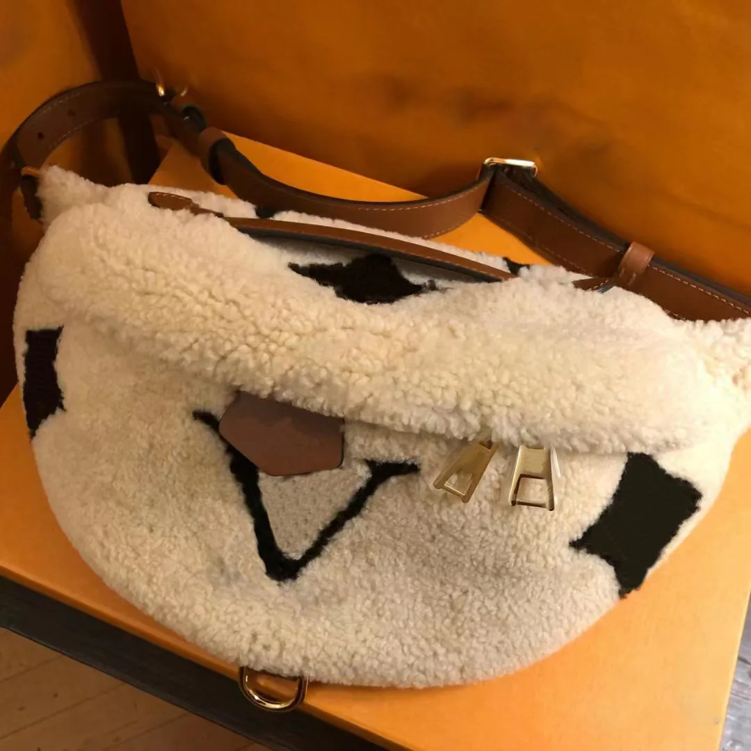 M55425 Teddy Damska torba na pas biodrowy Luksusowe męskie designerskie portmonetki Fanny pack z owczej wełny Saszetki biodrowe z polaru Tote Teedy Torebka na ramię Crossbody Street bag