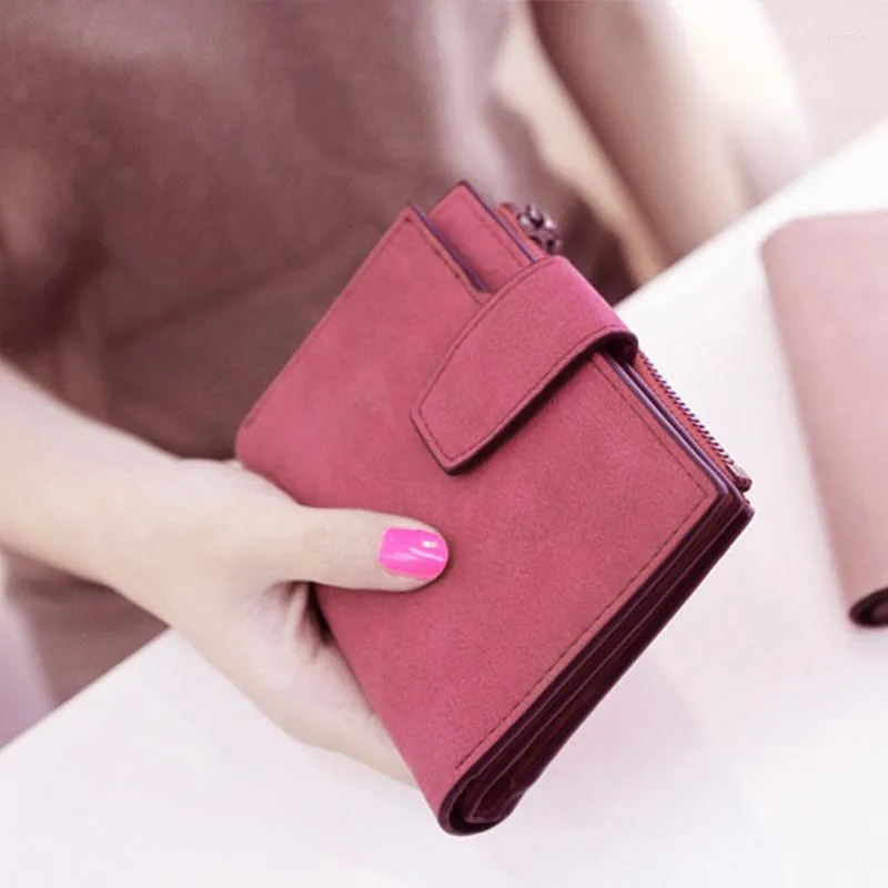 Portefeuilles Women Fashion Scrub Leather Lady's Design Card Holder Coin Purse -OPK