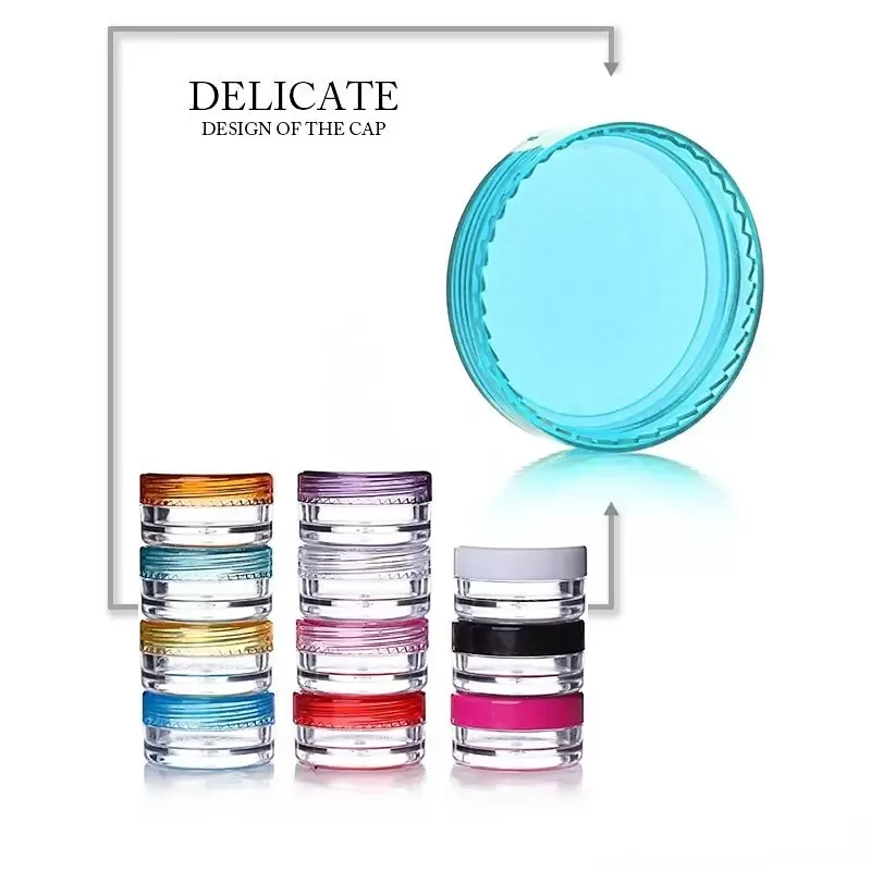 Similar mini glass jars 3g 5g empty cosmetic jars PS round bottom cream jars with multiple color for choose