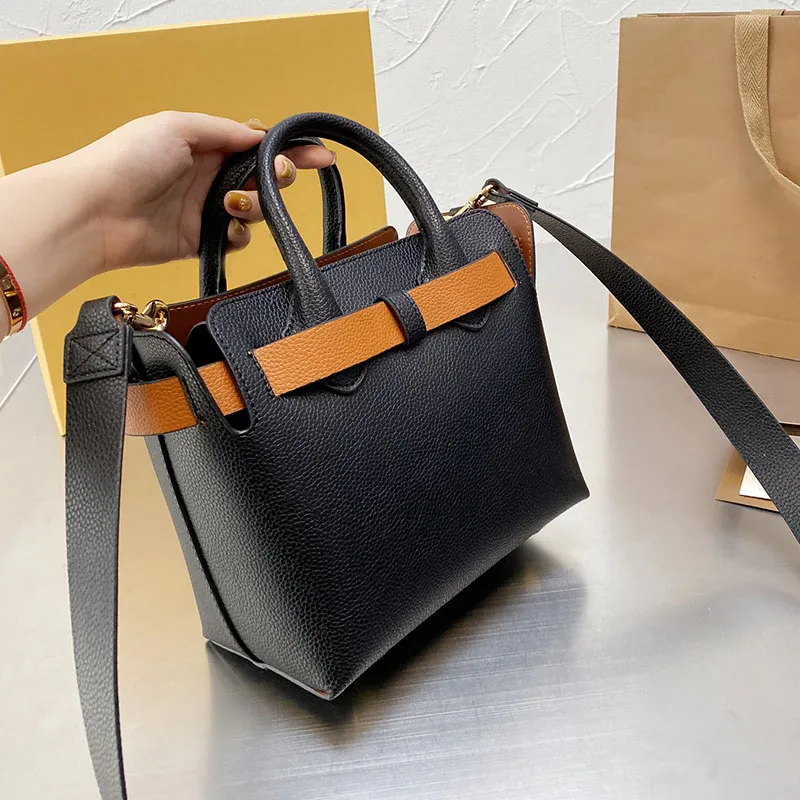 Borse da scuola Donna Borsa a tracolla classica Packback Horseferry Scozzese Pannello in tela Pelle di vitello Borse da tasca di grande capacità Colore di alta qualità Ma