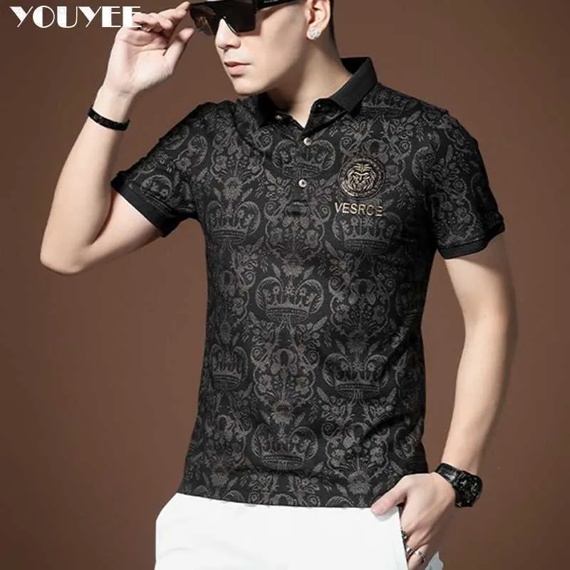 T-shirts pour hommes Polo d'été T-shirt à manches courtes pour hommes 2022 Nouveau T-shirt à manches courtes Revers Luxueux T-shirt Homme Slim Mode Tendance Vêtements pour hommes Z0221