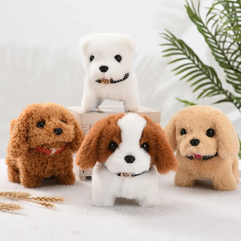 Pluszowe lalki 18 cm Peluche Robot Puppy Plush Toys Interactive Cute Dog Robot Zabawne machanie wstrząsanie urodzinowe zabawki dla dzieci i psa 230220