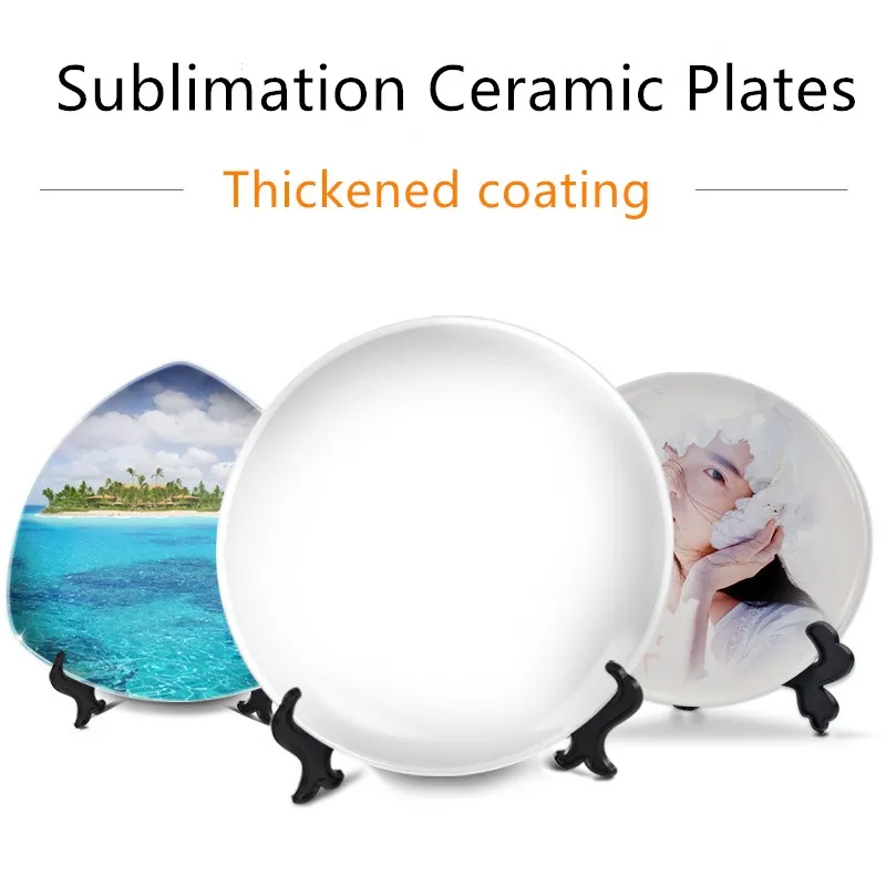 Wholesale!! 8inch Sublimation Ceramic Plates 10 inch Round Thermal Transfer Coating Blank Dinnerware A0076