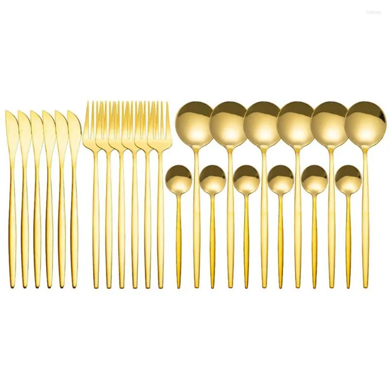 Besteck-Sets, 24 Packungen/Set, Essgabel-Set, Küche, Suppe, Teelöffel-Set, Spiegelpolieren, spülmaschinenfest, Geschirr, Restaurant