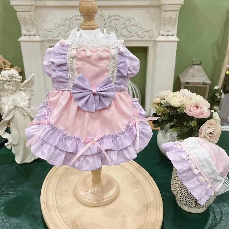 Костюмы кошек домашние предметы собачья одежда юбка милое пурпурное двойное платье принцессы Йоркшир Бигл продукты