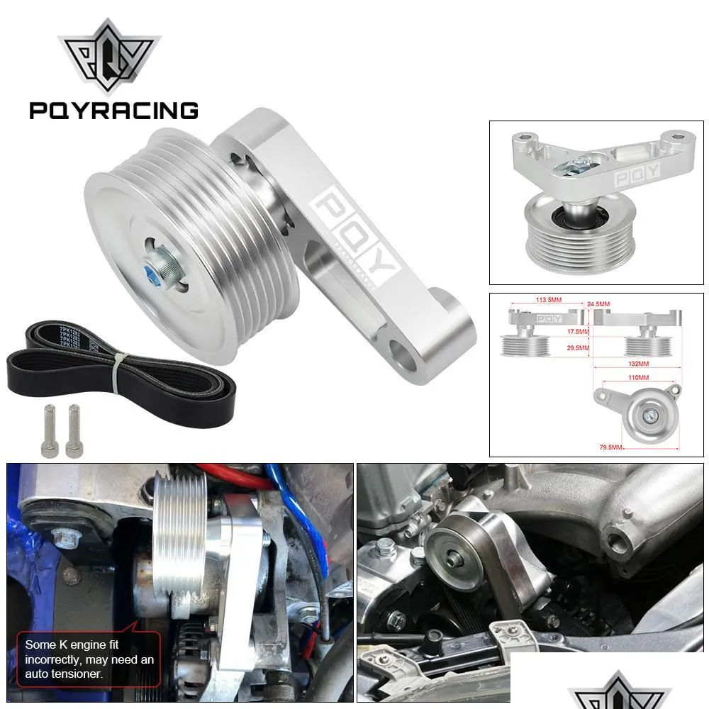 Autres feux de voiture PQY réglable Ep3 Pley Kit pour Honda 8ème 9ème Civic Tous les moteurs K20 K24 avec tendeur garder A/C installé Cpy01/02 Dhutw