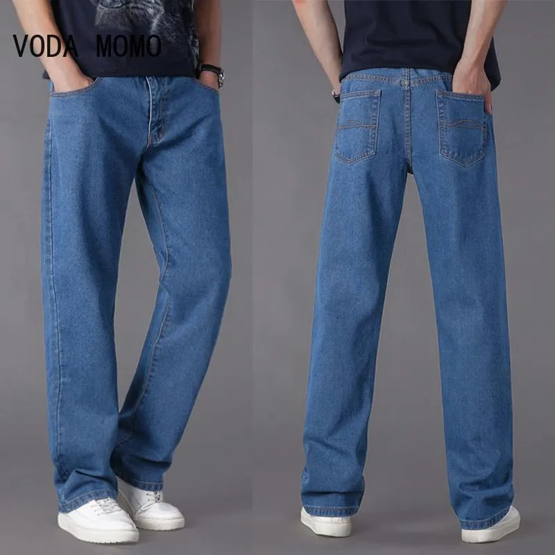 Jeans masculinos Jeans masculinos Fashion Loose Casual Casual Ponta de perna larga Cowboy Mans Streetwear Coreano Hip Hop Troushers Spring Jeans Summer 230221