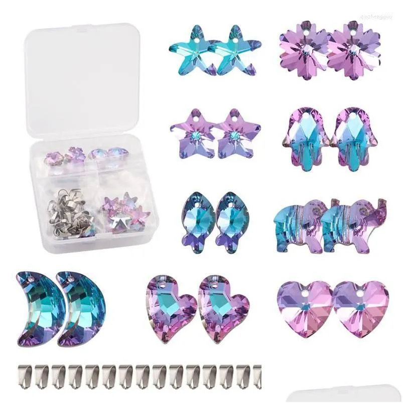 チャーム36pcs/box diyペンダントガラスラインストーンペンダントクリスタルファセット模倣jewelrys for Jewelry dh6cmの保釈のオーストリアのスナップ