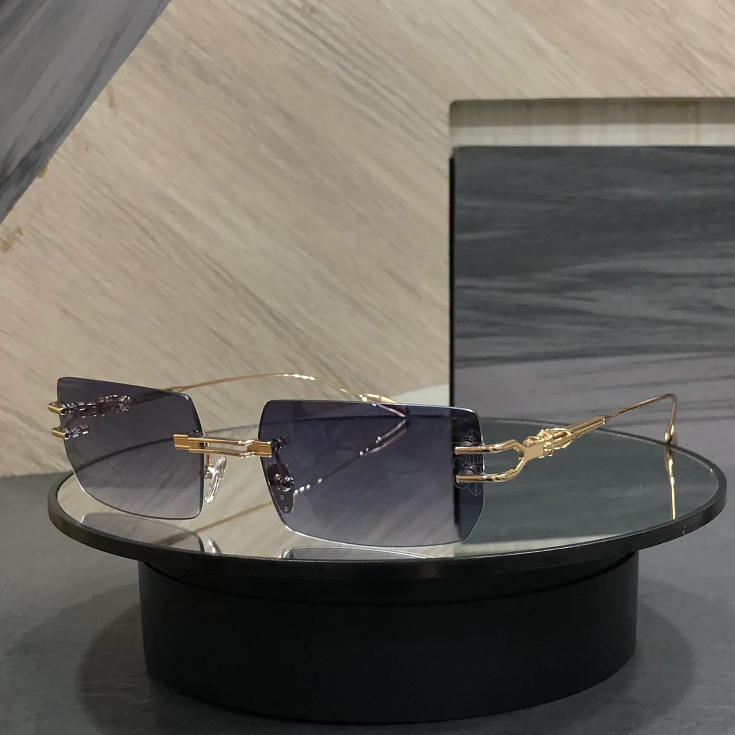Gold-Accent Black Gradient Rimless Sunglasses - Women $_57.JPG?set_id=8800005007 main image 2