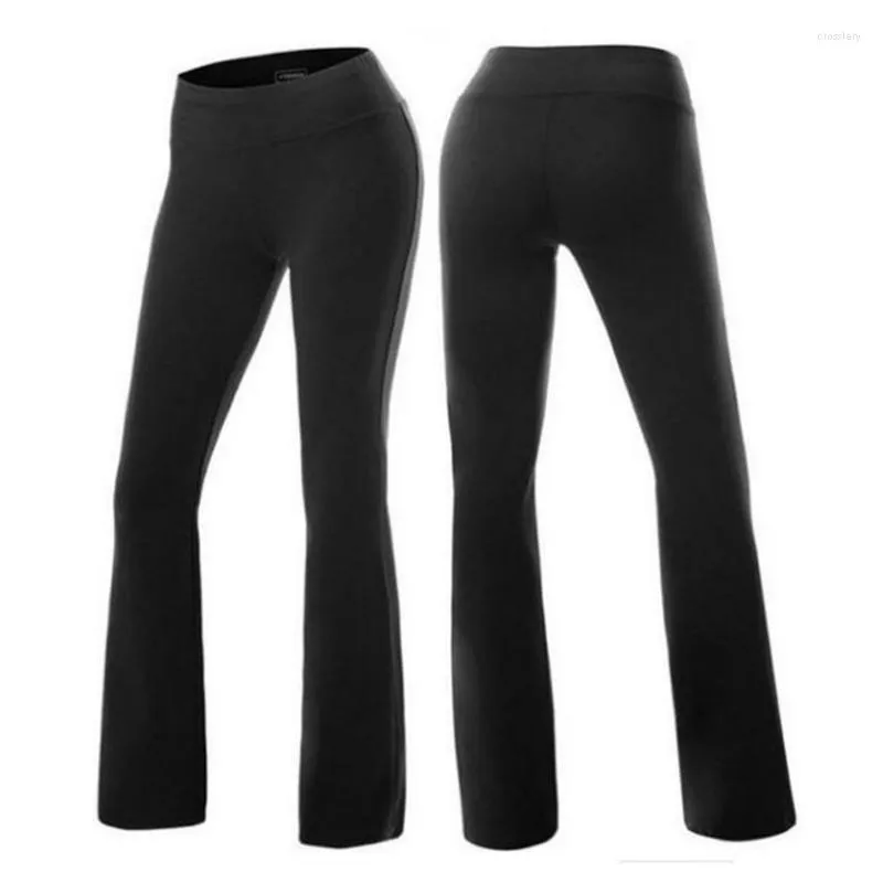 Pantalons pour femmes Femmes Yoga Bootleg Taille haute Stretch Jambe large Bas Bootcut Pantalon Fitness Sports 101A