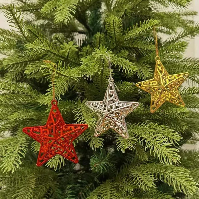 Parti dekorasyonu Noel dekoratif hediye ağacı cazibesi ile oyuk pentagram deliği ve kordon
