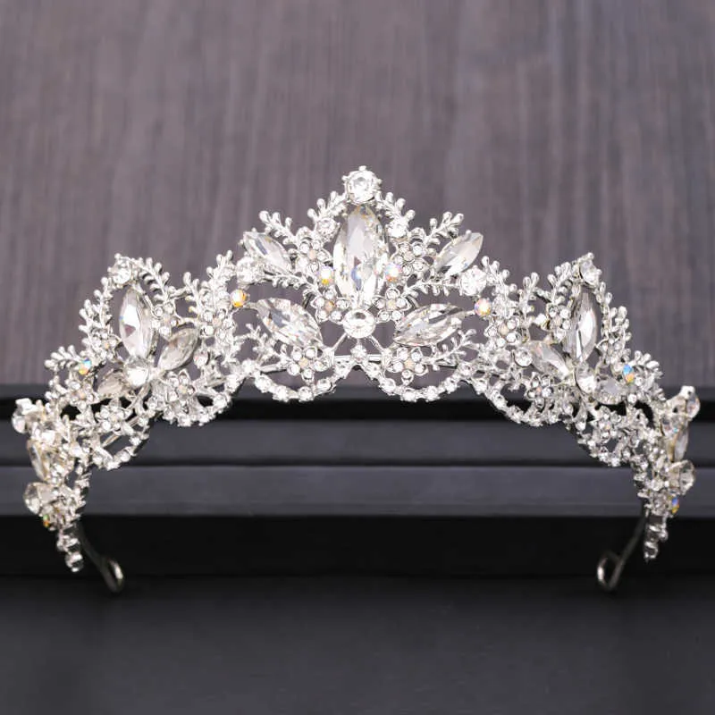 Tiaras Trendy Bridal Hair Accessories Silver Conger Crown Coundress Baroque Rhinestone Crystal Wedding Tiara Hair Jewelery Association Z0220