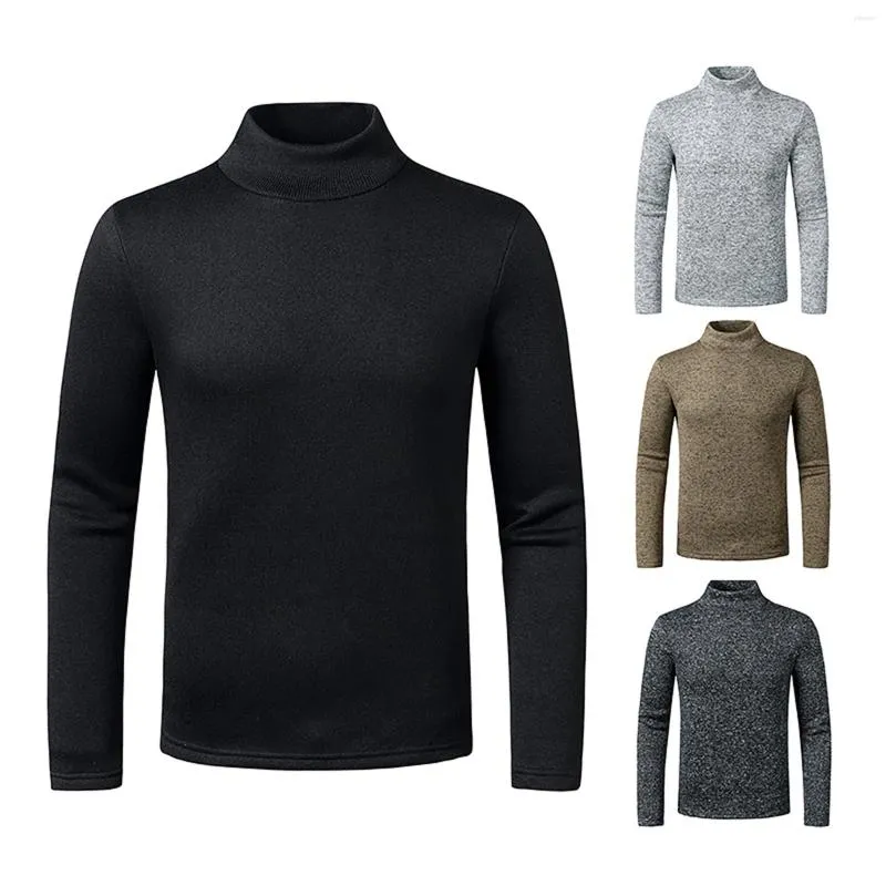 Pulls pour hommes Hommes Pull Top Automne Hiver Col Haut Col À Manches Longues Col Tricots Pull Garçons Adulte Noir / Gris Foncé / Gris Clair / Café