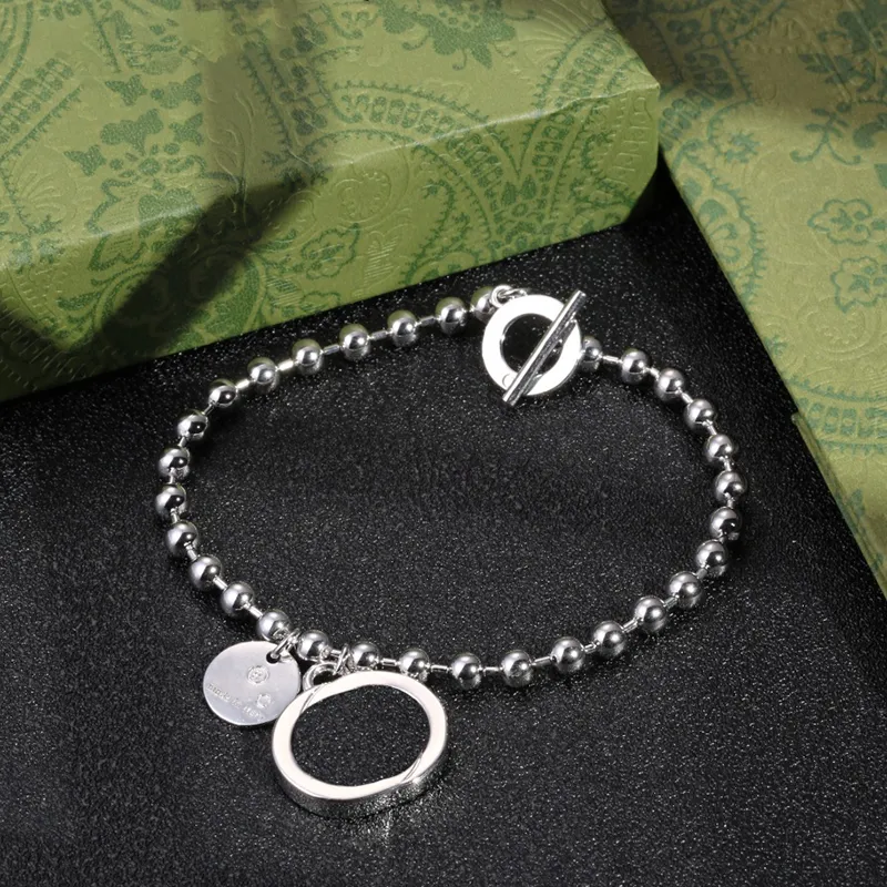 Projektant męskie bransoletki łańcuchowe biżuteria wisiorek Womans srebrne łańcuszki bransoletka dla kobiet luksusowa moda 925 Sterling Silver Chin G bransoletki 2302211D