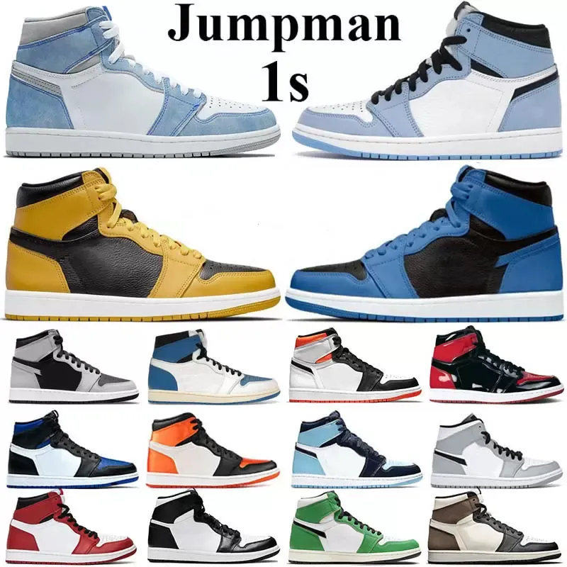 1 2023 Jumpman 1s Basketball Shoes Men Panda Patent Varsity Red High ...