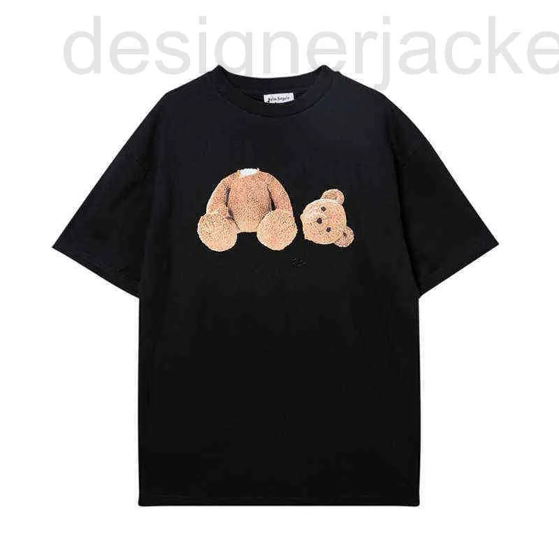 T-shirt da uomo Designer Camicia Europea Orso Teddy American t Moda stampata T-shirt a maniche corte Uomo Donna Coppie Puro cotone Casual Allentato EO2C