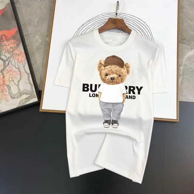 Men's T-Shirts Luxury Brand T Shirt Summer Cotton Men TShirt High Quality Letters Bear Print Fashion Oversized Women Tee Vintage Free Shipping Z0221