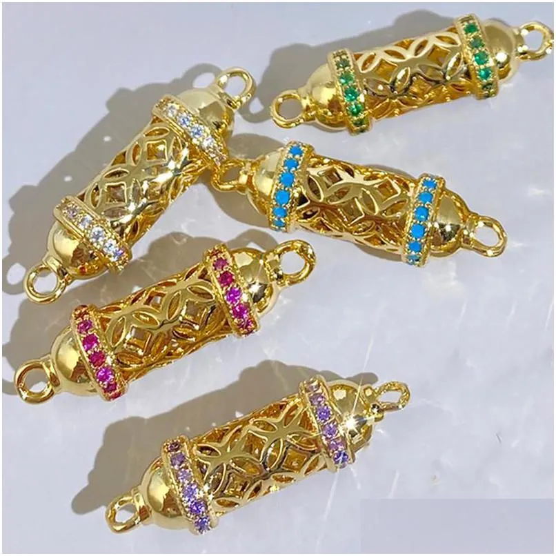 Charms Bohemian Pattern Cage для Jwewelry, создавая припасы Pave Zircon Crystal Gold Dangle Pendant Diy браслет Nearcecharms dhwd0
