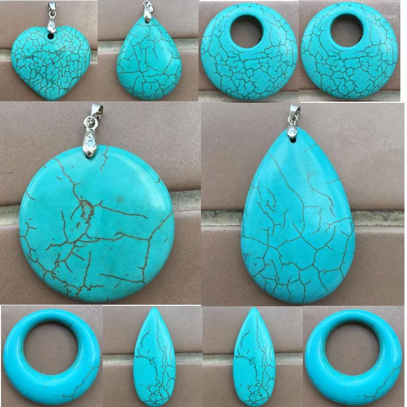 Pendant Necklaces Fashion Jewelry Blue Howlite Bead WB911