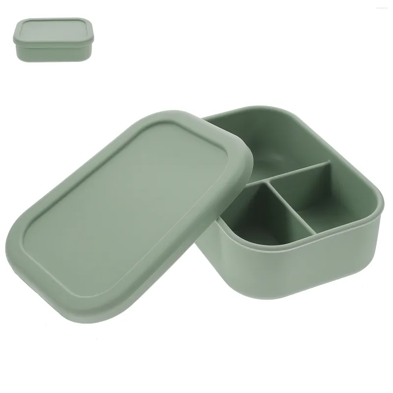 Conjuntos de utensílios de jantar divididos Silicone Lunch Boites