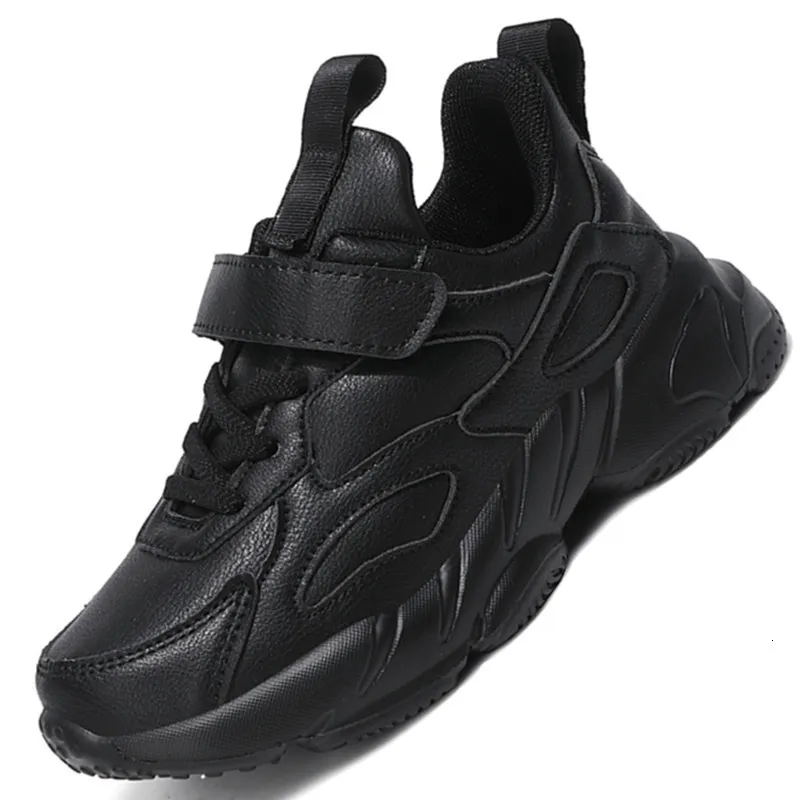 Baskets en cuir respirant enfants baskets automne maille enfants bébé chaussures de sport noir blanc enfant en bas âge filles garçons décontracté course 230220